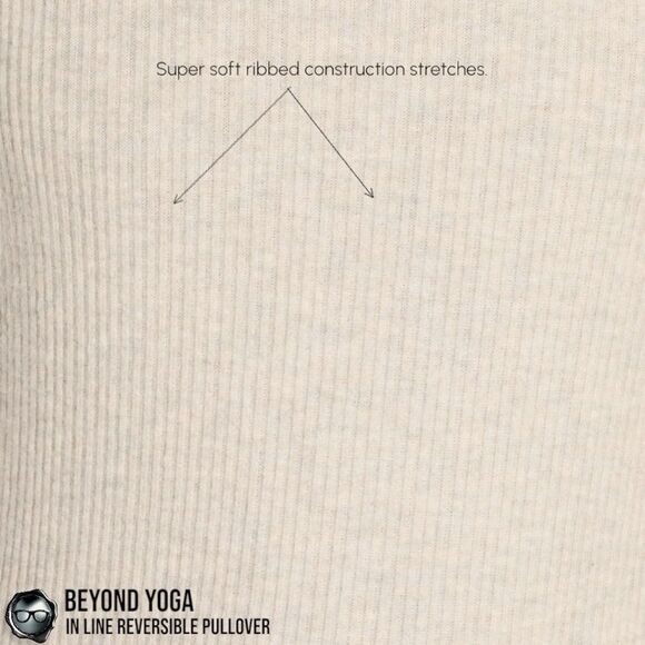 BEYOND YOGA IN LINE REVERSIBLE RIBBED SWEATER OATMEAL HEATER CRISSCROSS STRAPS - Picture 8 of 12